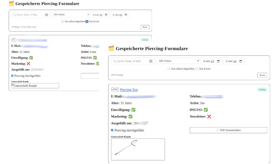 Event-Modus Vorschau